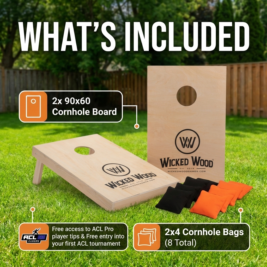 Cornhole-Set – 90 x 60 – Wicked Wood design