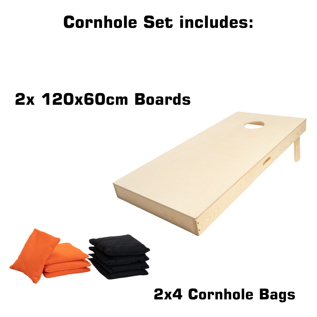 Cornhole Starting Kit - 120x60 - Blanco - 1x Board / 2x4 Bags Cornhole sets Wicked Wood Games