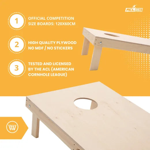 Cornhole Starting Kit - 120x60 - 1x Board / 2x4 Bags Cornhole sets Wicked Wood Games