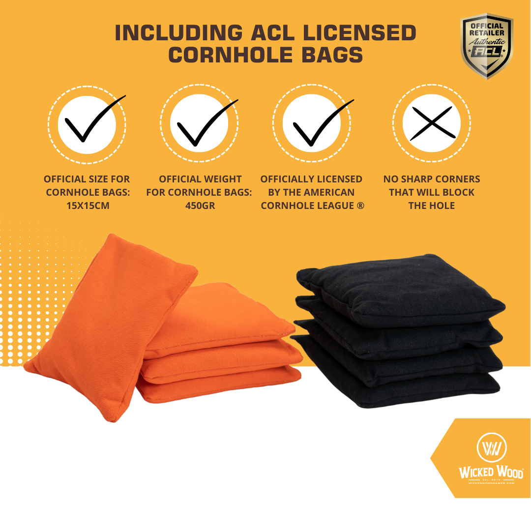 HIPPY - Cornhole Set - 2 board / 2x4 zakjes Cornhole sets Wicked Wood Games